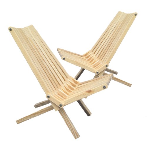 GloDea X36P1NS2 Lounge Chair, Natural, Set of 2