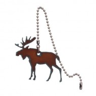Moose Fan Pull Made From Iron 8 Inch Chain Attached to a 3.5 Inch By 2.5 Inch Moose