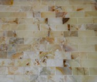 2×4 Rustic White Onyx Polished Mosaic Tiles on the Mesh Sheet