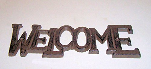“ABC Products” – Heavy Cast Iron ~ Colonal Design – Welcome Sign – With That Old Country – Wall Hanging Sign – Indoor or Outdoor Use (Old Vintage Rustic Color)