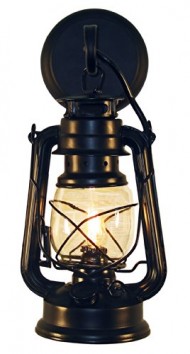 Rustic lantern wall mounted light – Small Black