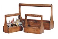 old toolbox style Wooden Planter carrier plant Baskets – Set of 3 – Great for Rustic Wedding