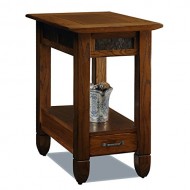 Slatestone  Oak Chairside End Table – Rustic Oak Finish