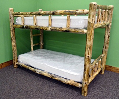 Midwest Log Furniture – Rustic Log Bunkbed – Twin