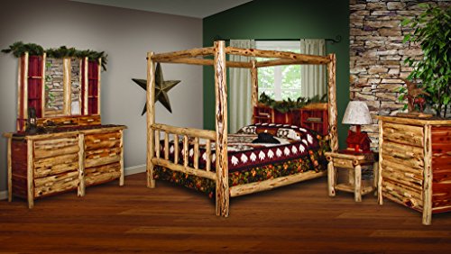 Red Cedar Log QUEEN SIZE 5 pc Bedroom Furniture Set – Amish Made in USA