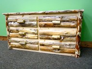 Midwest Log Furniture – Rustic Log Dresser – 6 Drawer