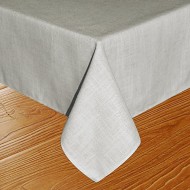 Eforcurtain Country Rustic Tablecloth Natural Polyester Linen Table Cover for Dining Table Oblong, 60 By 102-inch, Greenish/Linen