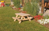Kids Children’s Cedar Picnic Table – Amish Made USA – Stained – Oak
