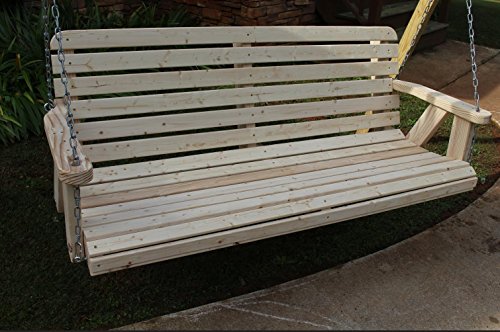 Amish Pine Heavy Duty Wide Slat 700 Lb 5ft. Porch Swing- Made in USA