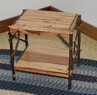 Rustic Hickory 2-Tier End Table *ALL HICKORY* Amish Made USA