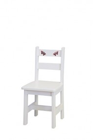 Amish-Made, Handcrafted Children’s Wooden Chair (White With Stencil)