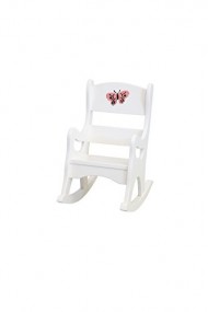 Amish-Made, Handcrafted Children’s Wooden Rocking Chair (White With Stencil)