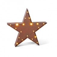 12″ – Rustic Brown – Metal – Battery Operated – LED – Lighted Star | Gerson Wall Decor (92918)