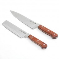 The Pioneer Woman Cowboy Rustic 8″ Chef’s Knife and 6″ Signature Knife, Red Rosewood