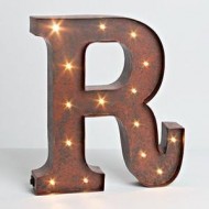 12″ – Rustic Brown – Metal – Battery Operated – LED – Lighted Letter “R” | Gerson Wall Decor (92686) by Gerson