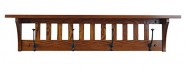 Wood Coat Rack Shelf Wall Mounted, Mission , 4 Hook, Oak Wood, Contact us with your stain or paint choice, Custom Available