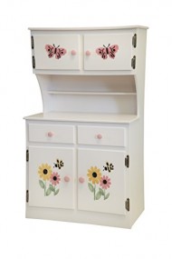 Amish-Made, Handcrafted Children’s Wooden Hutch (White Painted Finish – Does Not Have Stencil Shown)