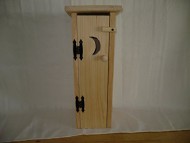 Pine Outhouse Toliet Paper Holder. This Unfinished Outhouse Holds 4 Rolls of Toliet Paper. Adds a Rustic Charm to Your Bathroom Decor While Hiding Those Rolls of Toliet Paper. Measures: 7″ X 7″ X 20″ Tall. With It Being Unfinished You Can Decorate It Any Way You Want to Fit Your Bathroom Decor. It Also Looks Great Unfinished!