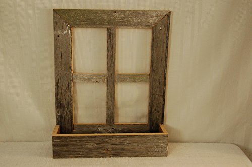 Barnwood Window Frame Planter. This Is Crafted with Century Old Weathered Barnwood Which Enhances the Beauty of the Flower Box. Cherish Natures Work of Art and Rustic Appeal for Years to Come. Measures: 19 1/2″ X 24″.