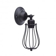 Lightess Vintage Style Industrial Black Mini Wire Cage Wall Sconce