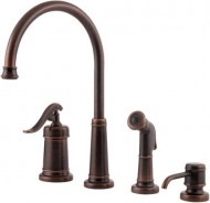 Pfister GT26-4YPU GT26-4YPU Ashfield Single Handle Kitchen Faucet with Side Spray and Soap Dispenser, Rustic Bronze