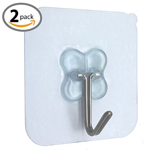 HOMEE Meike Heavy Duty Stainless Steel Hook Solid Glue With No Traces for Bathroom Kitchen Wall (2)
