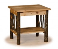 Rustic Hickory End Table- OAK TOP – Amish Made