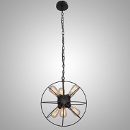 UNITARY BRAND Vintage Metal Shade Round Hanging Ceiling Chandelier Max. 360W With 6 Lights Painted Finish