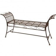 Oriental Furniture Rustic Decorative Garden Bench – Rust Patina