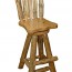 Rustic Pine Log Swivel Pub Chair – Amish Made in USA (Clear Varnish, Bar Height (30″))