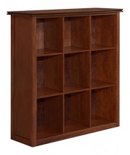 Simpli Home Artisan Medium 9 Cube Storage Bookcase, Medium Auburn Brown
