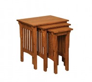 Amish Heirlooms Solid Oak Mission Nesting Table Set, 17″ x 23″ x 24″, Cappuccino Finish