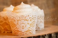 Set of 12 – Real Ivory Lace Cupcake Wrappers / Liners – wedding, rustic, vintage, princess, tea party, birthday, bridal shower, baby, bachelorette