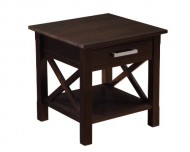 Simpli Home Kitchener End Table, Dark Walnut Brown