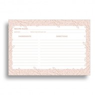 Blush Rustic Leaves Recipe Card Set from Dashleigh, 48 Cards, 4×6 inches, Water-Resistant and High Quality