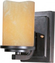 Maxim Lighting 21141SCRE One Light Rustic Ebony Stone Candle Glass Wall Light, Black