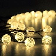 Innoo Tech Solar Outdoor String Lights 19.7 ft 30 LED Warm White Crystal Ball Christmas Globe Lights for Garden Path, Party, Bedroom Decoration