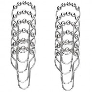 Goodbath Stainless Steel Shower Curtain Hooks, Nickel Plated, Set of 12 Rings