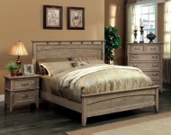 Furniture of America Vine II Rustic Style Solid Wood Bed, Queen, Reclaimed Oak