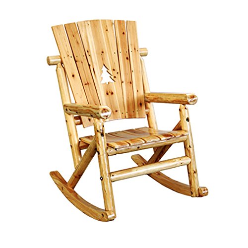 Leigh Country Aspen Single Rocker with Pine Tree Cutout