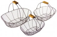 Harvest Rustic Wire Country Style Basket with Handles, Set of 3