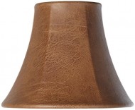 Brown Faux Leather Lamp Shade 3x6x5 (Clip-On)