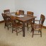 Rustic Hickory & Oak 4′ Farm Table with 4 Arm Chairs *Walnut Stain* Amish Made USA