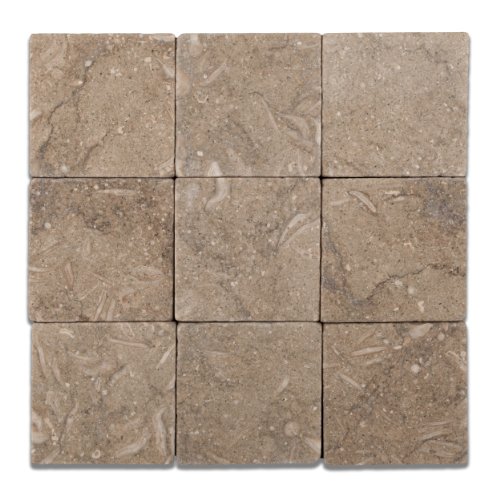Seagrass / Rustic Green Limestone 4 X 4 Tumbled Field Tile – Box of 5 sq. ft.
