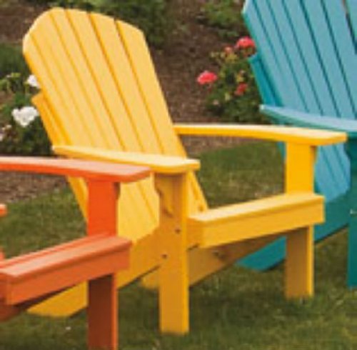 POLY Folding & Reclining Adirondack Chair – Amish Made USA – Lemon Yellow