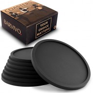 #1 Best Drink Coasters by Barvivo – Danish Design & Quality. Eco-Friendly Coaster Set of 8 – Love it or Return it! Top Grade Silicone Ensure a Great Table Grib. Ideal for any Occasion & Drinks.