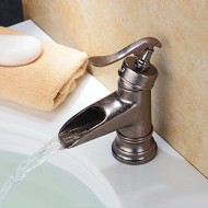 Hiendure® Centerset Single Handle Rustic Bronze Bathroom Sink Lavatory Faucet, Antique Copper Finish