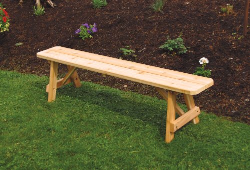 Outdoor 5 Foot Traditional Pine Picnic BENCH ONLY – PAINTED- Amish Made USA -Black