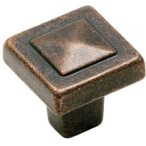 Amerock BP4429RBZ Forgings Pyramid Square Knob, Rustic Bronze, 1-1/8-Inch