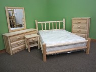 Midwest Log Furniture – Premium Log Bedroom Suite – Queen – 5pc